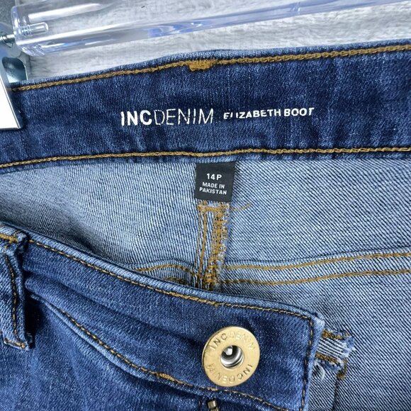 INC DENIM Womens Bootcut Jeans Stretch High Rise 5-Pocket Blue Size 14P - Picture 5 of 12
